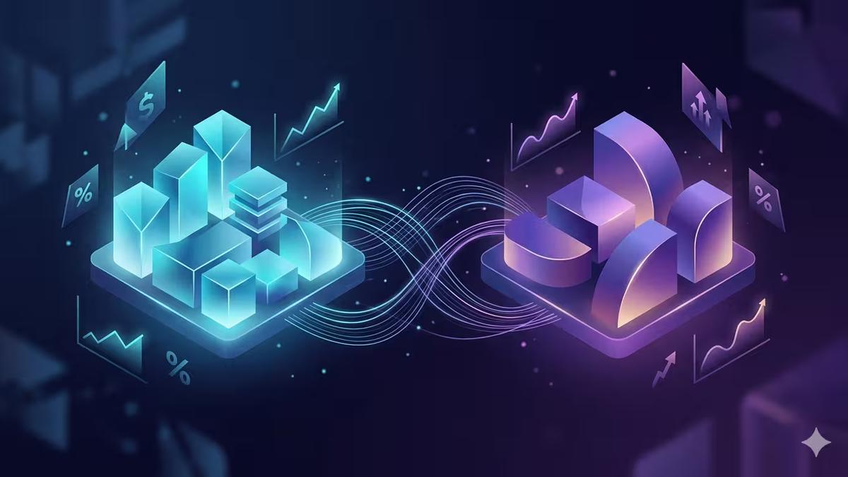 Editorial illustration comparing Fansly and Fanvue platform features for AI creators