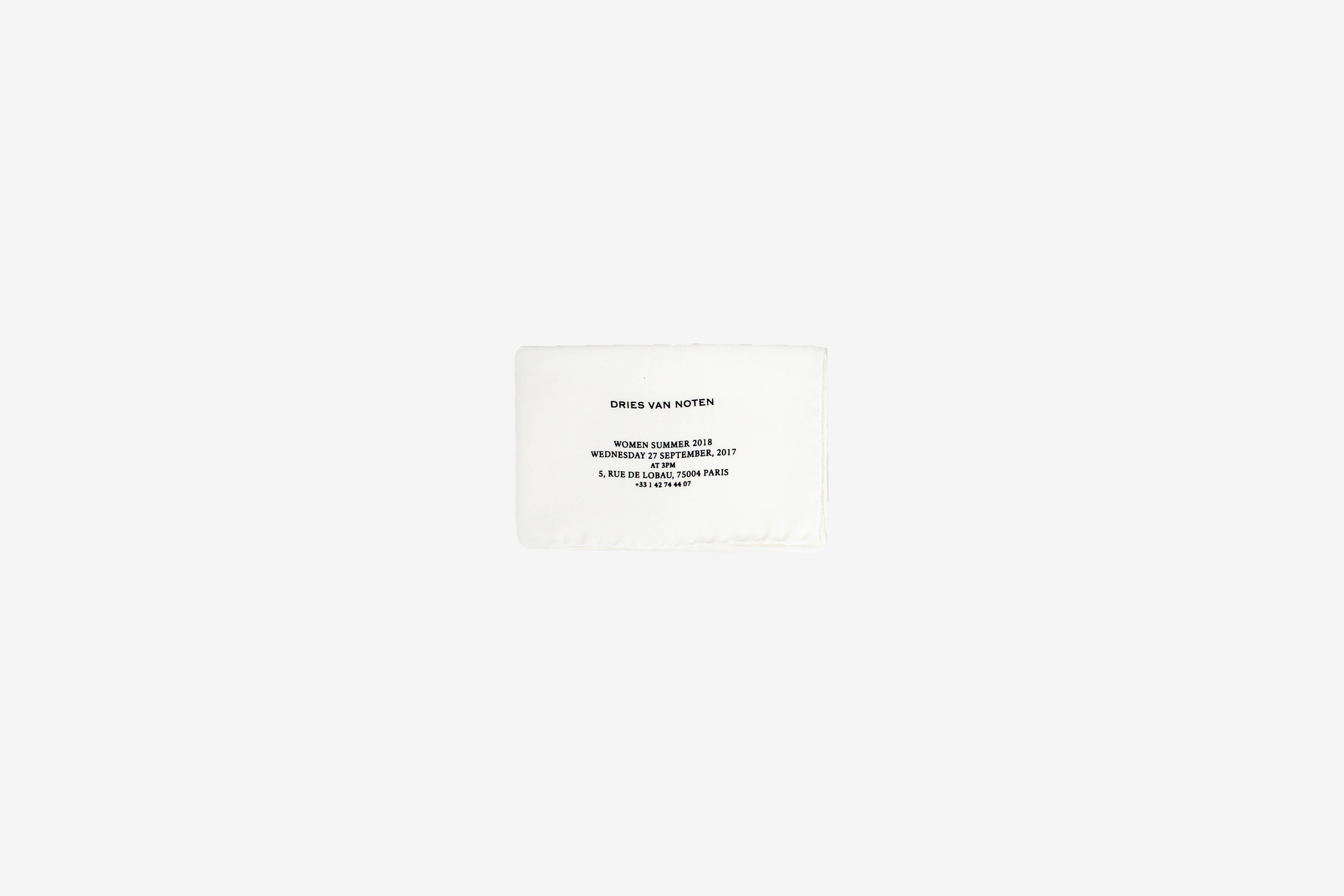 Dries Van Noten Invitation | International Library of Fashion Research
