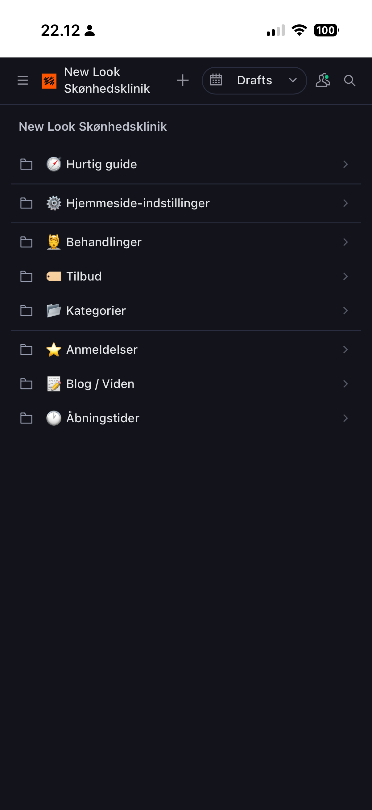 App-visning på telefon