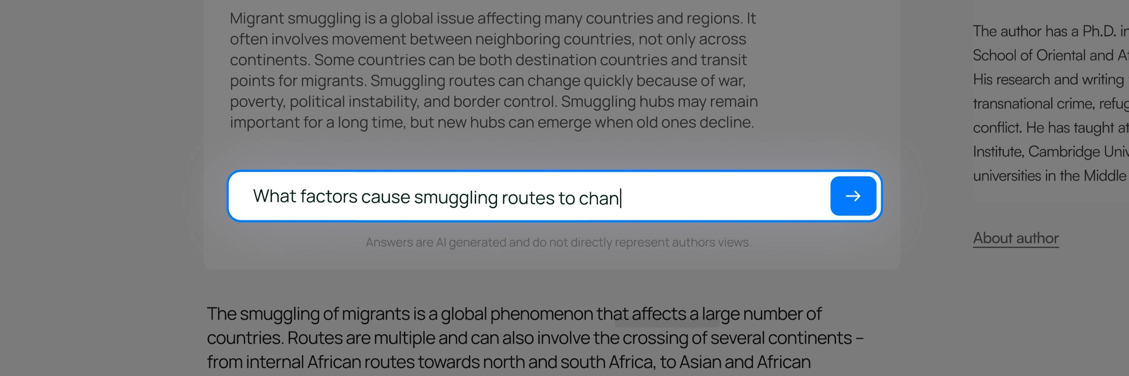 AI question input in Atlas