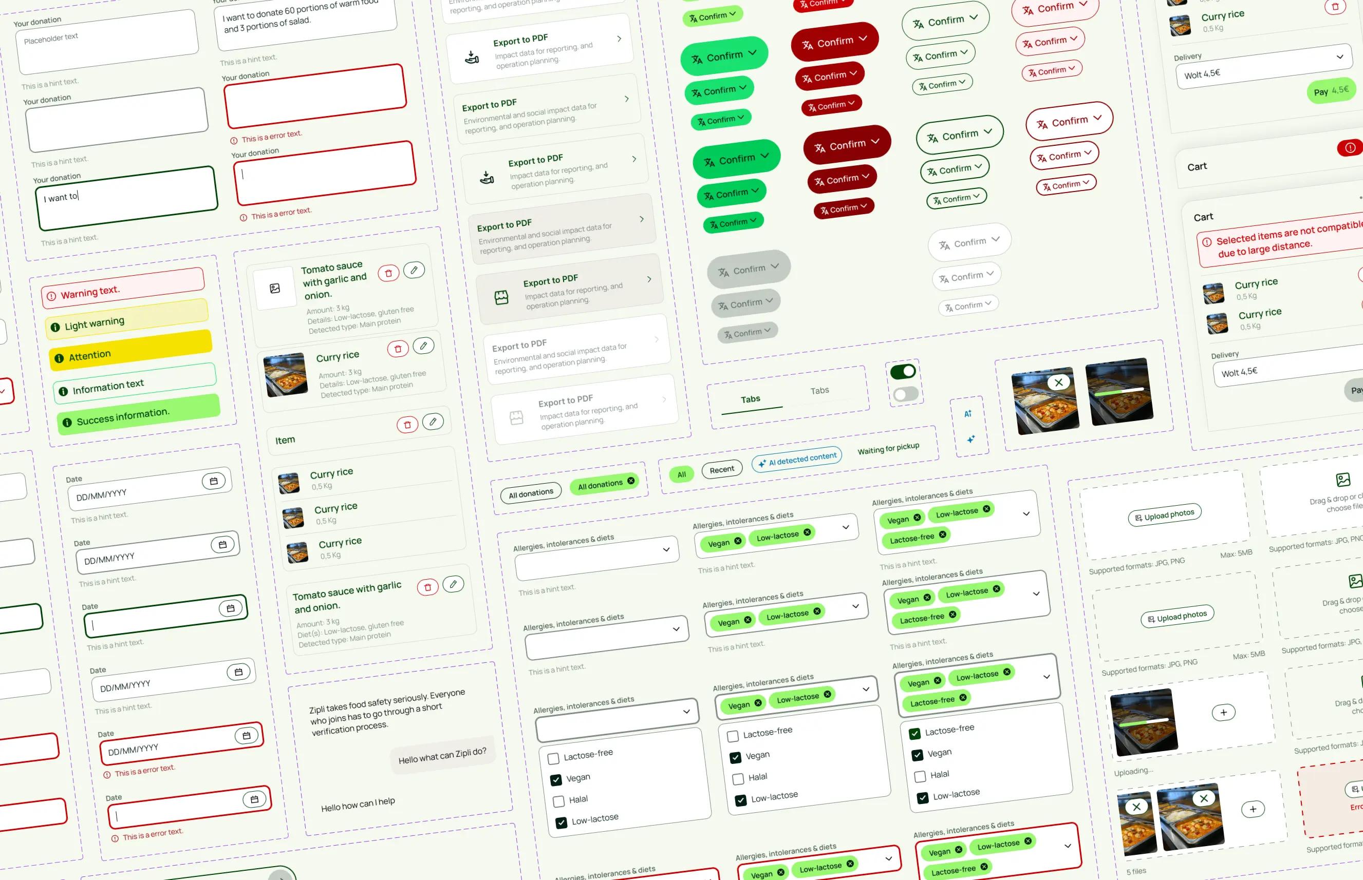 Design system that is built for High contrast, visible primary pathing, greasy hands with gloves and short interaction time. It optimises for clarity, use of AI and food safety.