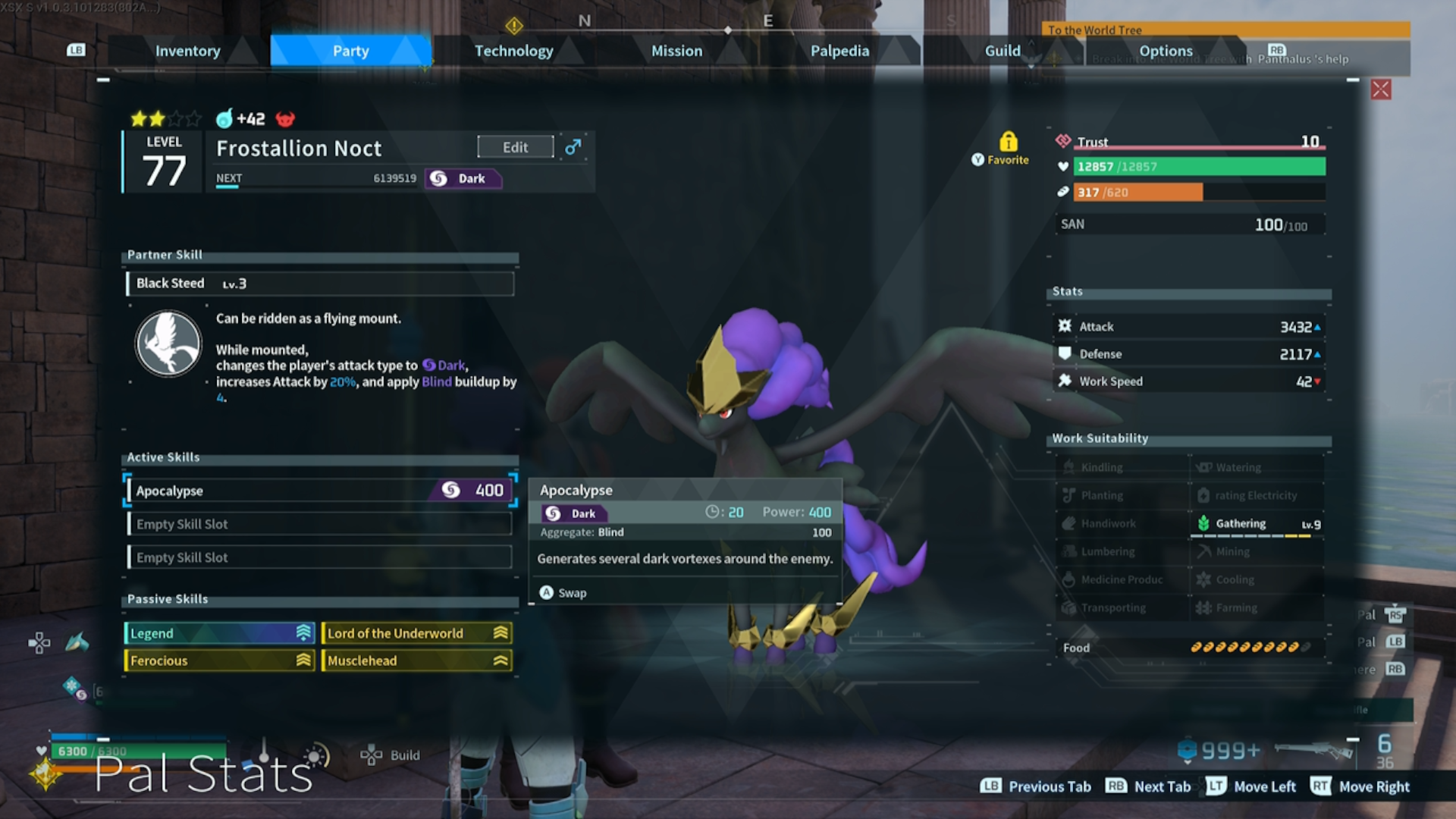 Palworld - Frostallion Noct with Apocalypse Active Skill