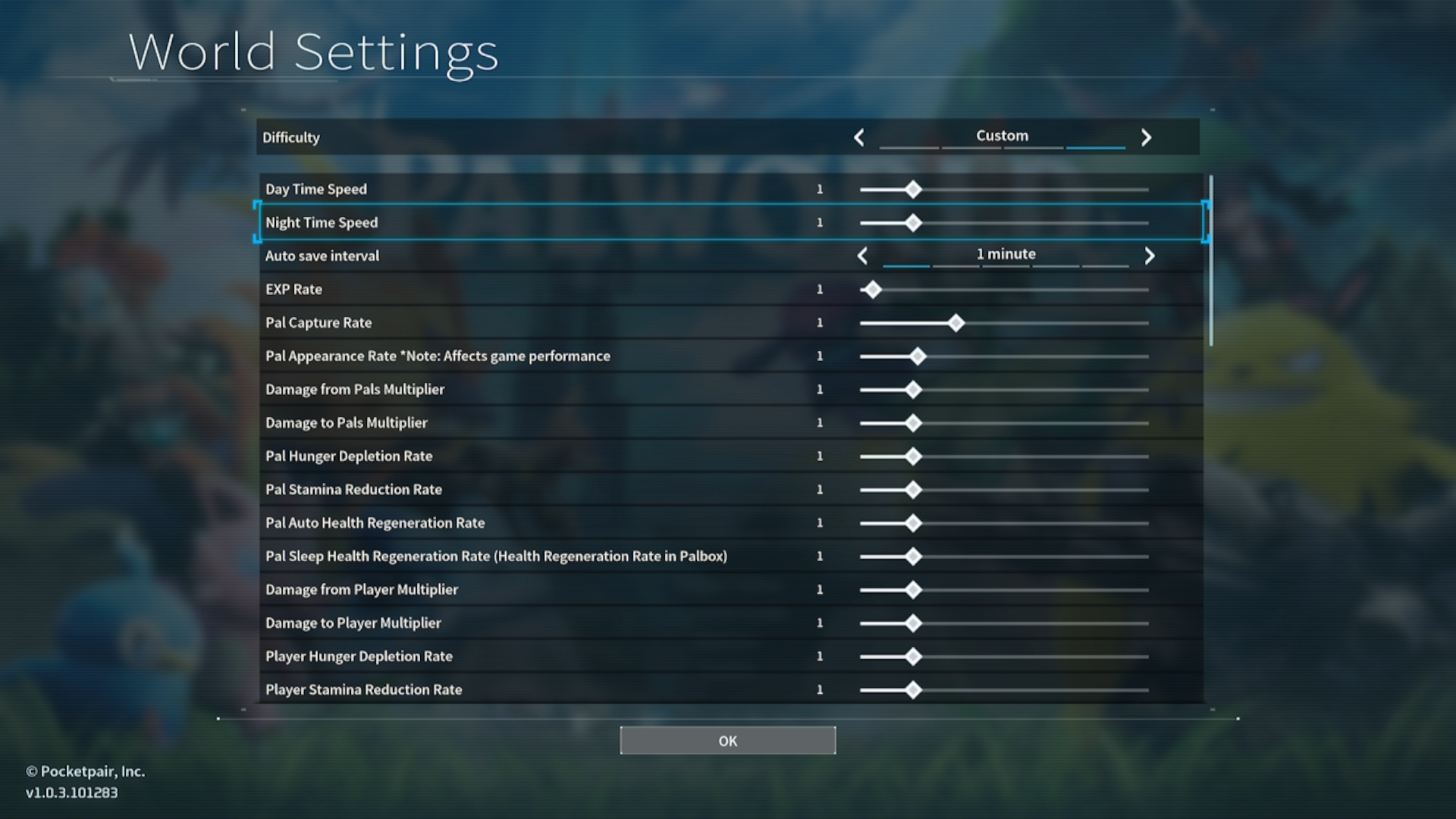 Palworld Guide - Night Time Speed in World Settings