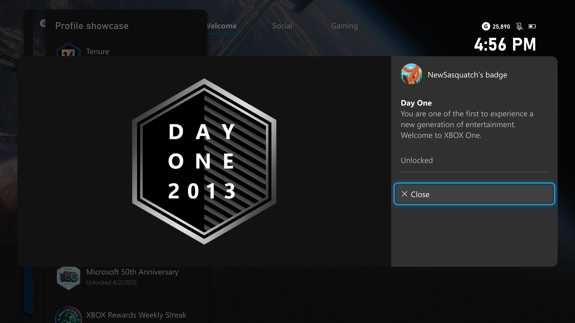 Xbox Console Update - Day One Profile Badge