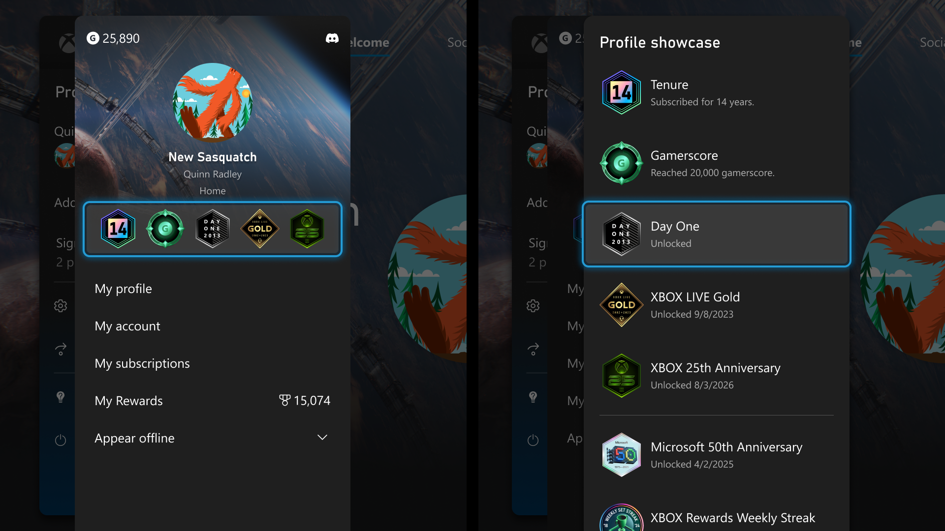 Xbox Console Update - Expanded Profile Badges