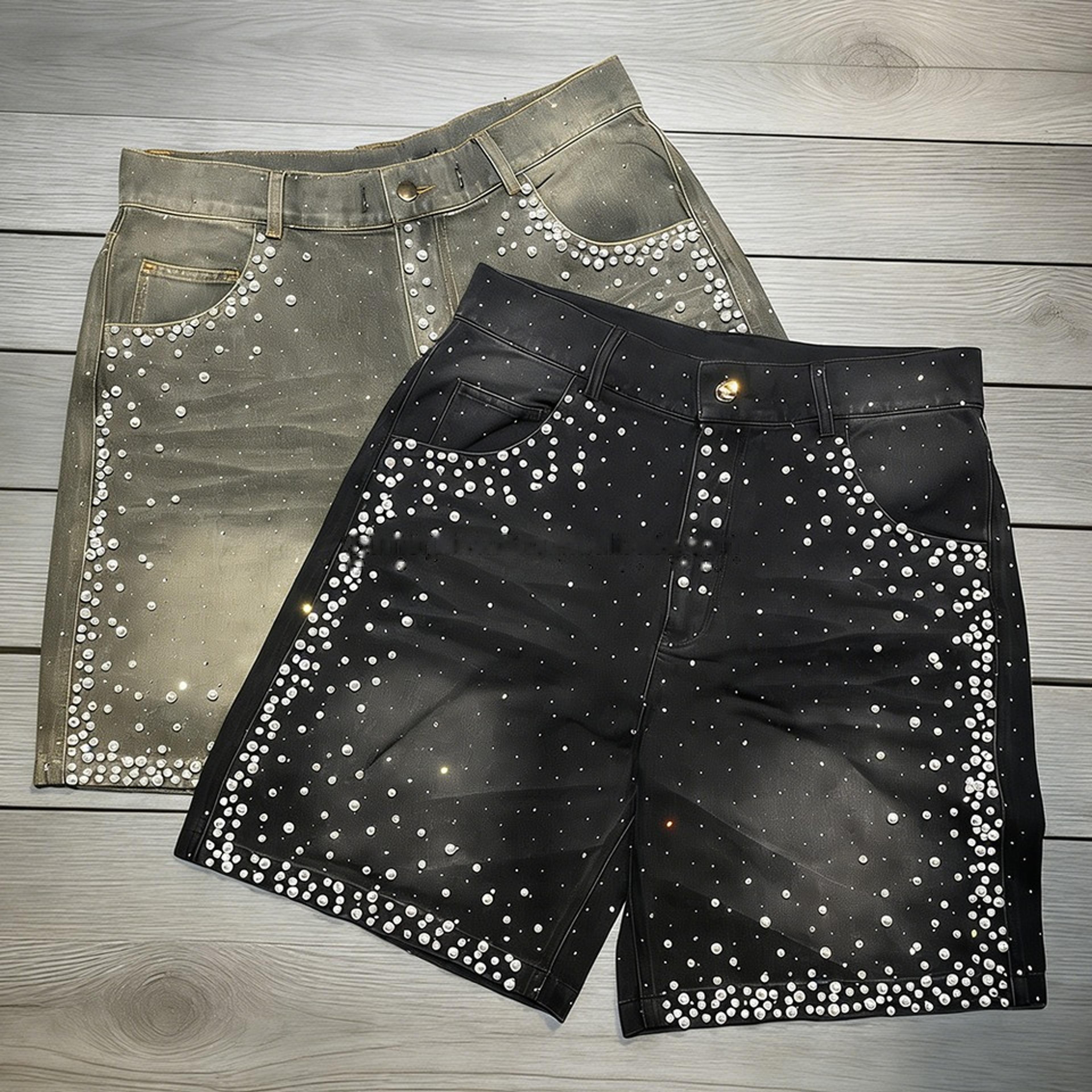 Vintage Wash Denim Jorts | Rhinestone Ready