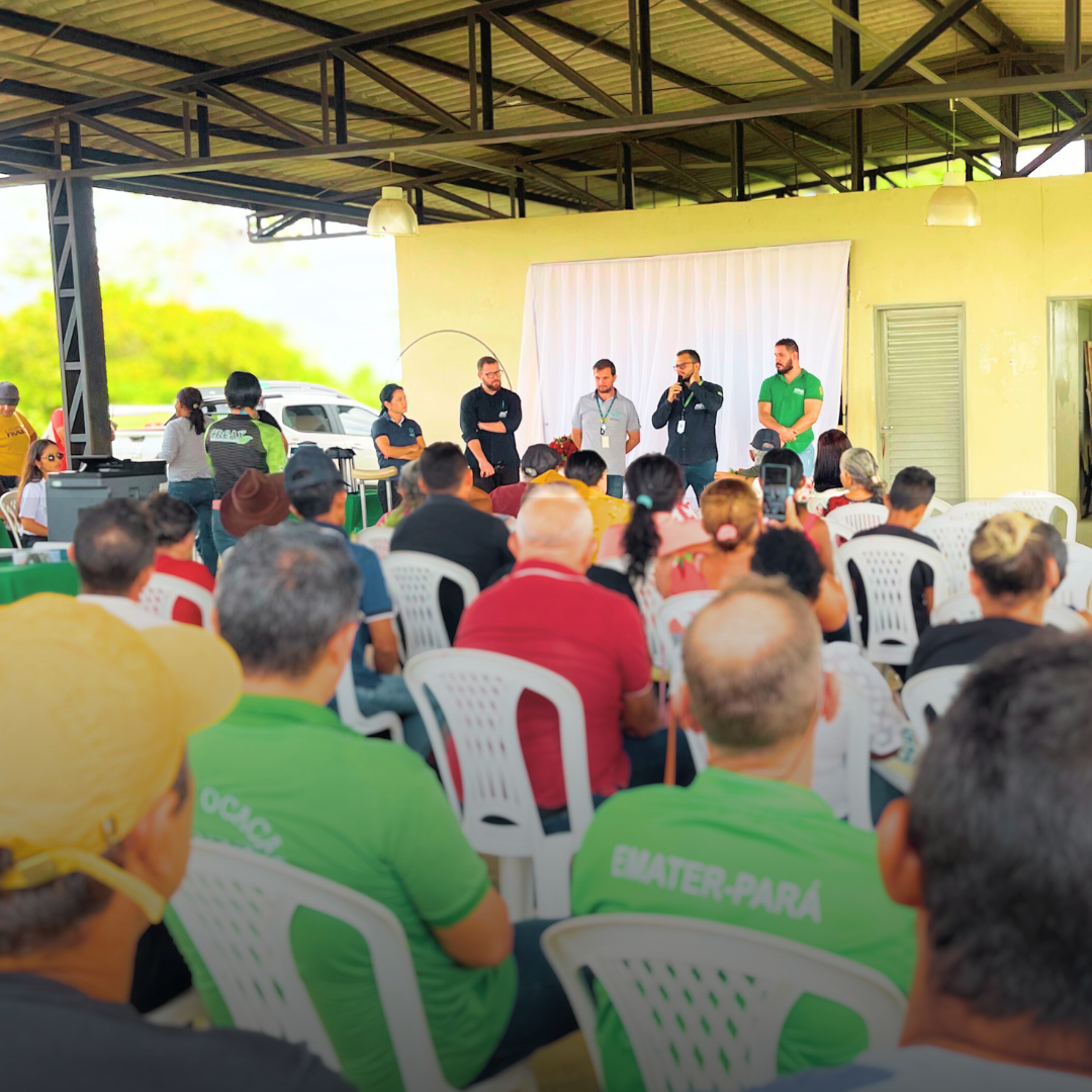 Engenheiro educando população sobre plantio de mudas