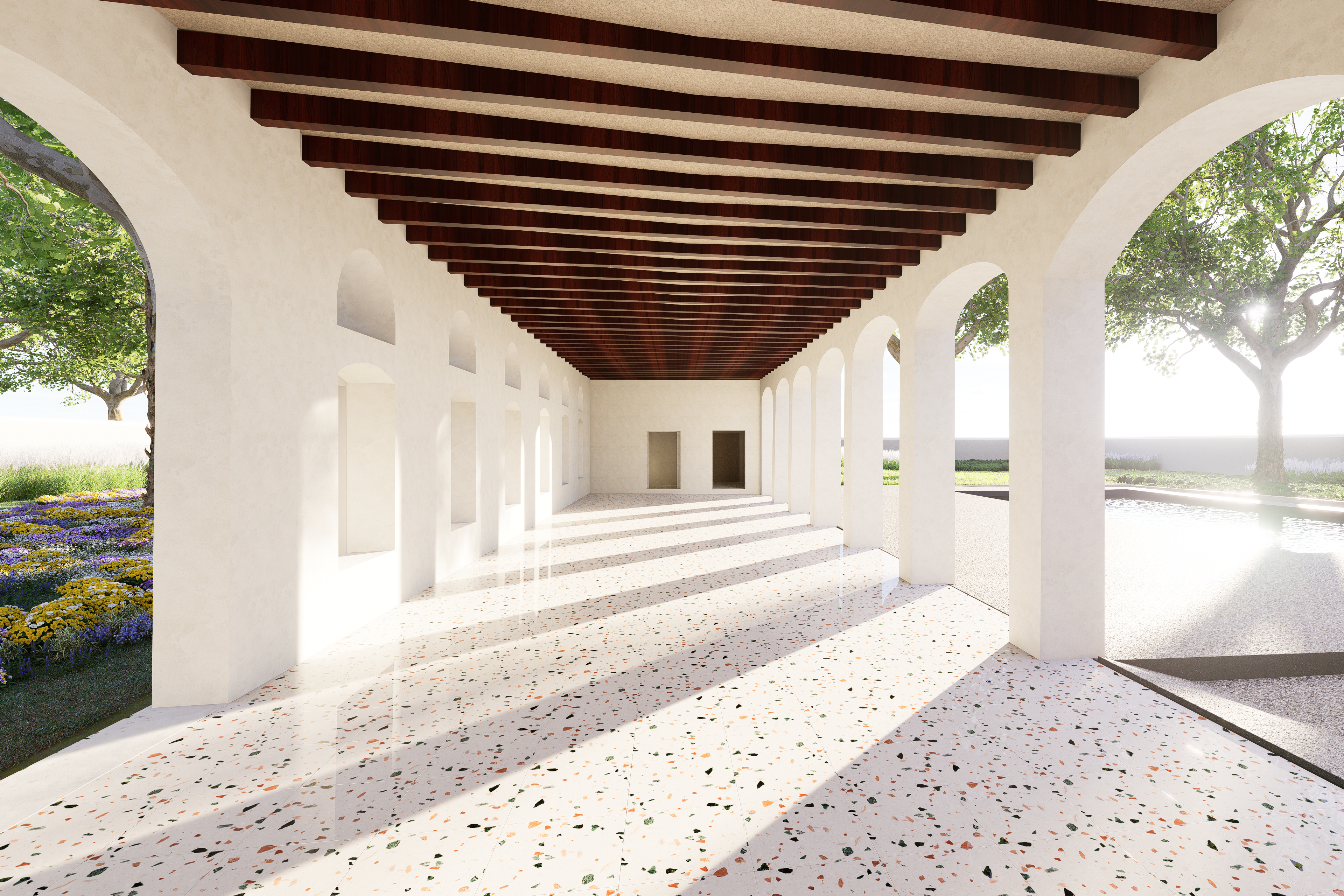 Render architettonico del modello digitale villa storica martinengo