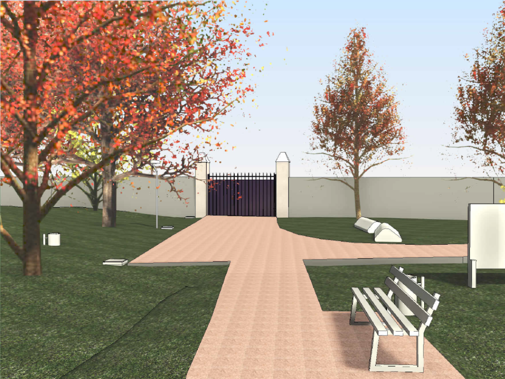 render 3d vialetti parco zanchi treviolo