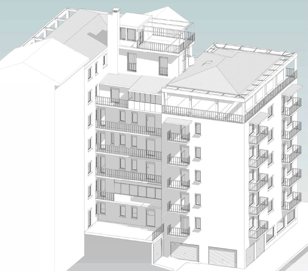 Rilievo facciate e diagnosi dello stato di conservazione dell'edificio tramite tecnologia Laser Scanner per una quantificazione precisa dei costi di restauro.