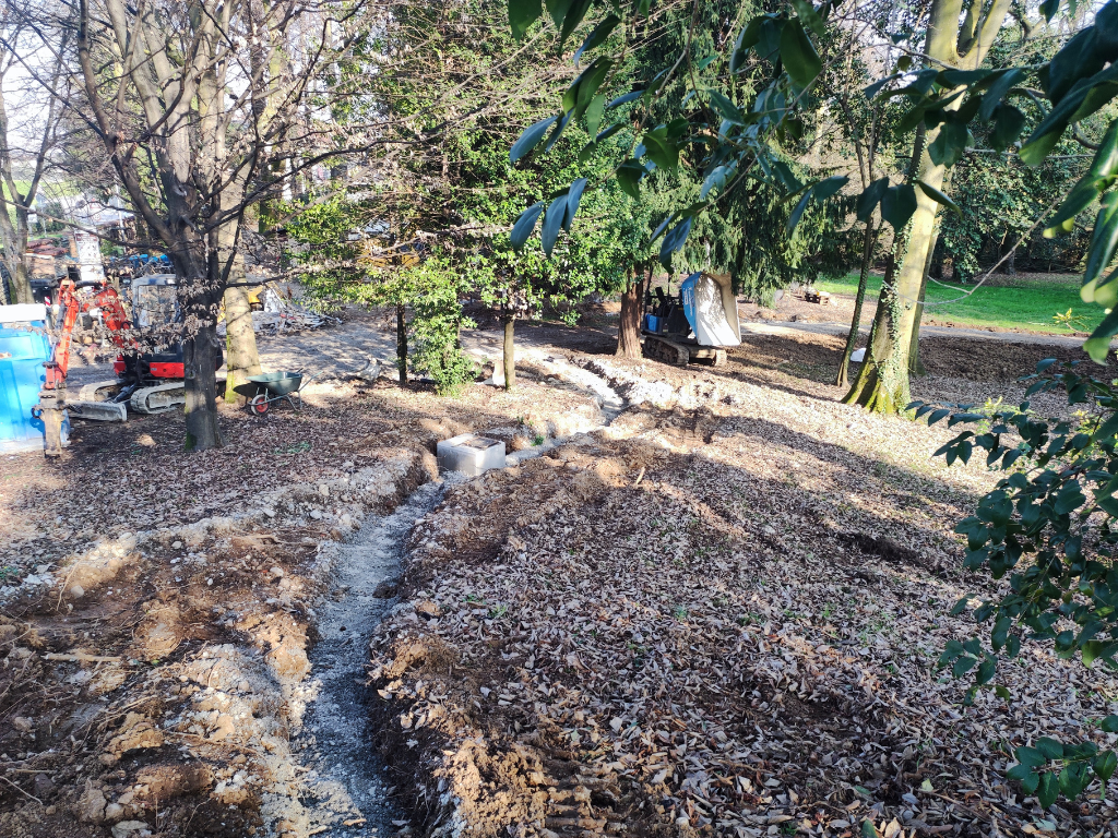 Dettaglio pavimentazione vialetti: progetto di rigenerazione urbana a Treviolo.