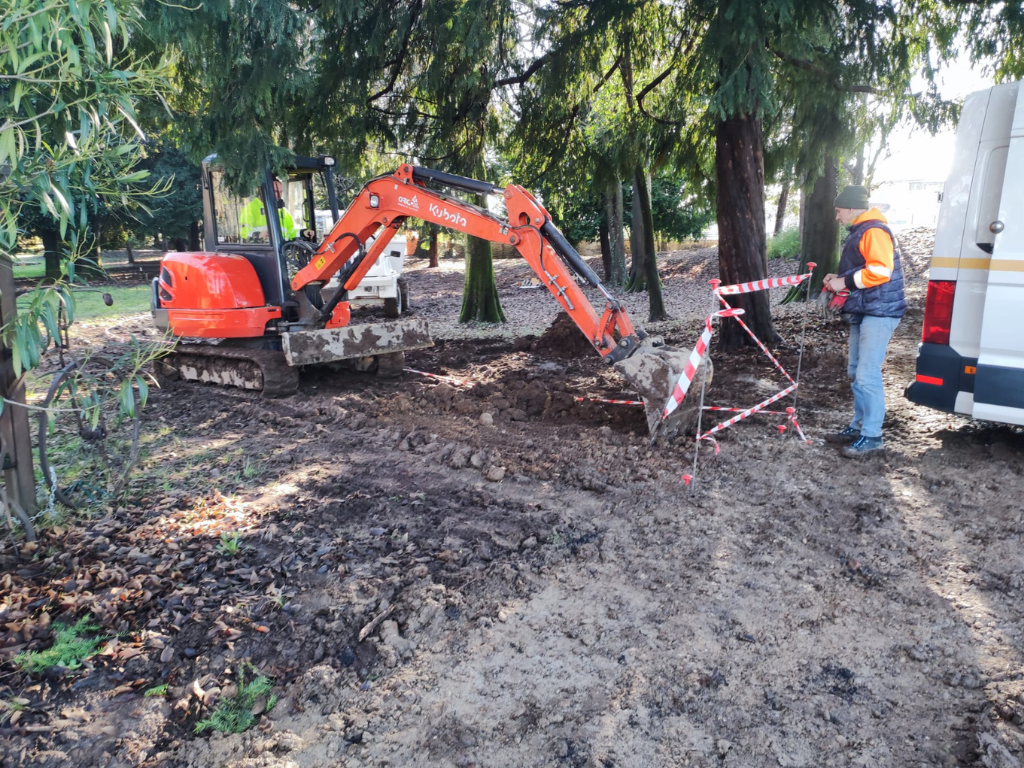 Direzione lavori opere pubbliche: cantiere riqualificazione Parco Zanchi a Treviolo.