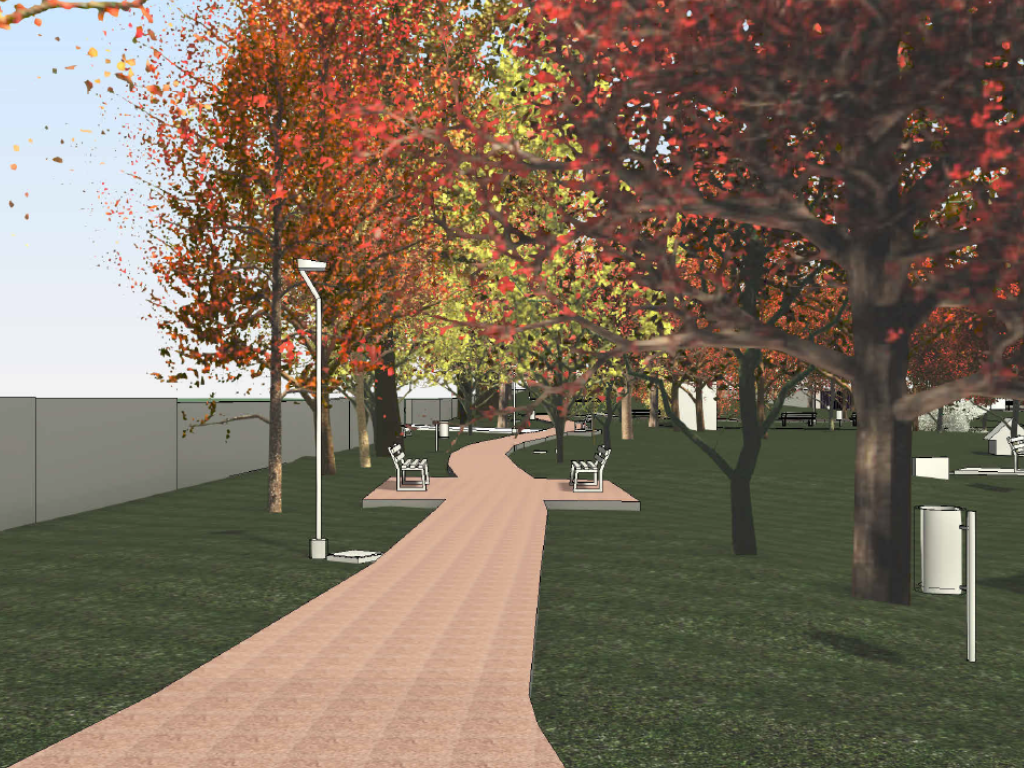 render 3d vialetti parco zanchi treviolo
