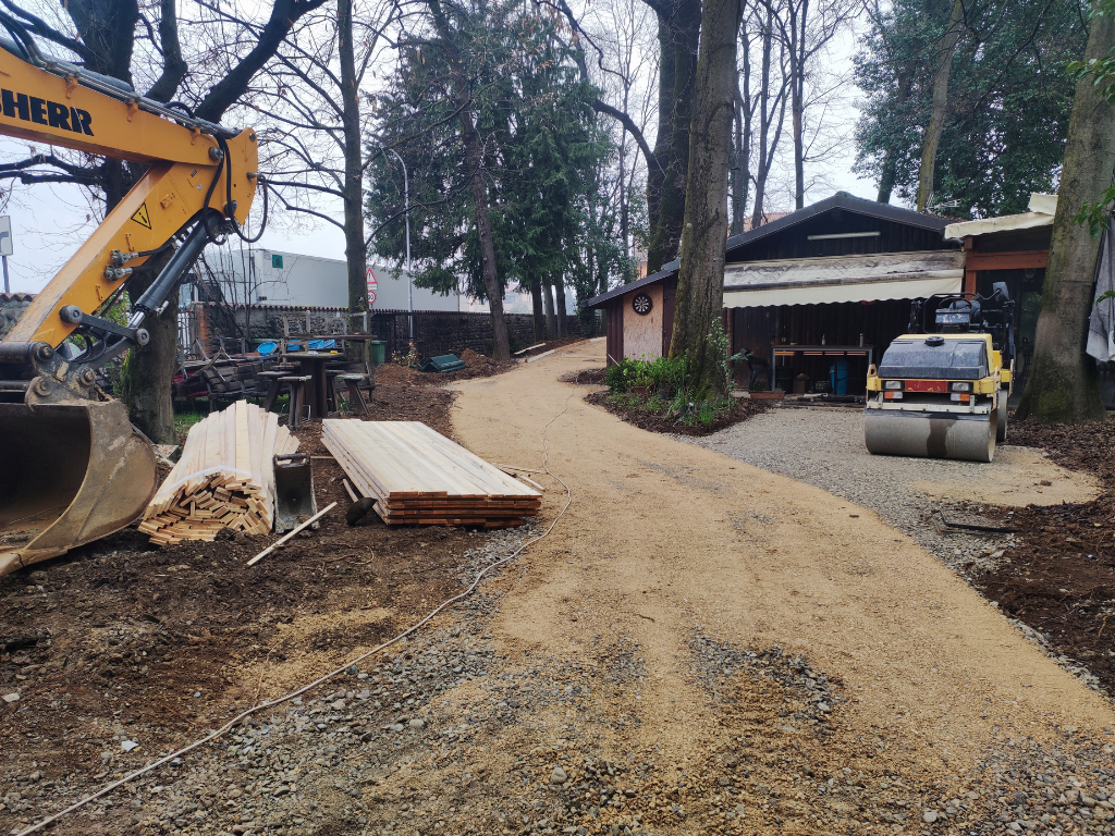 direzione lavori: cantiere per i vialetti del Parco Zanchi.