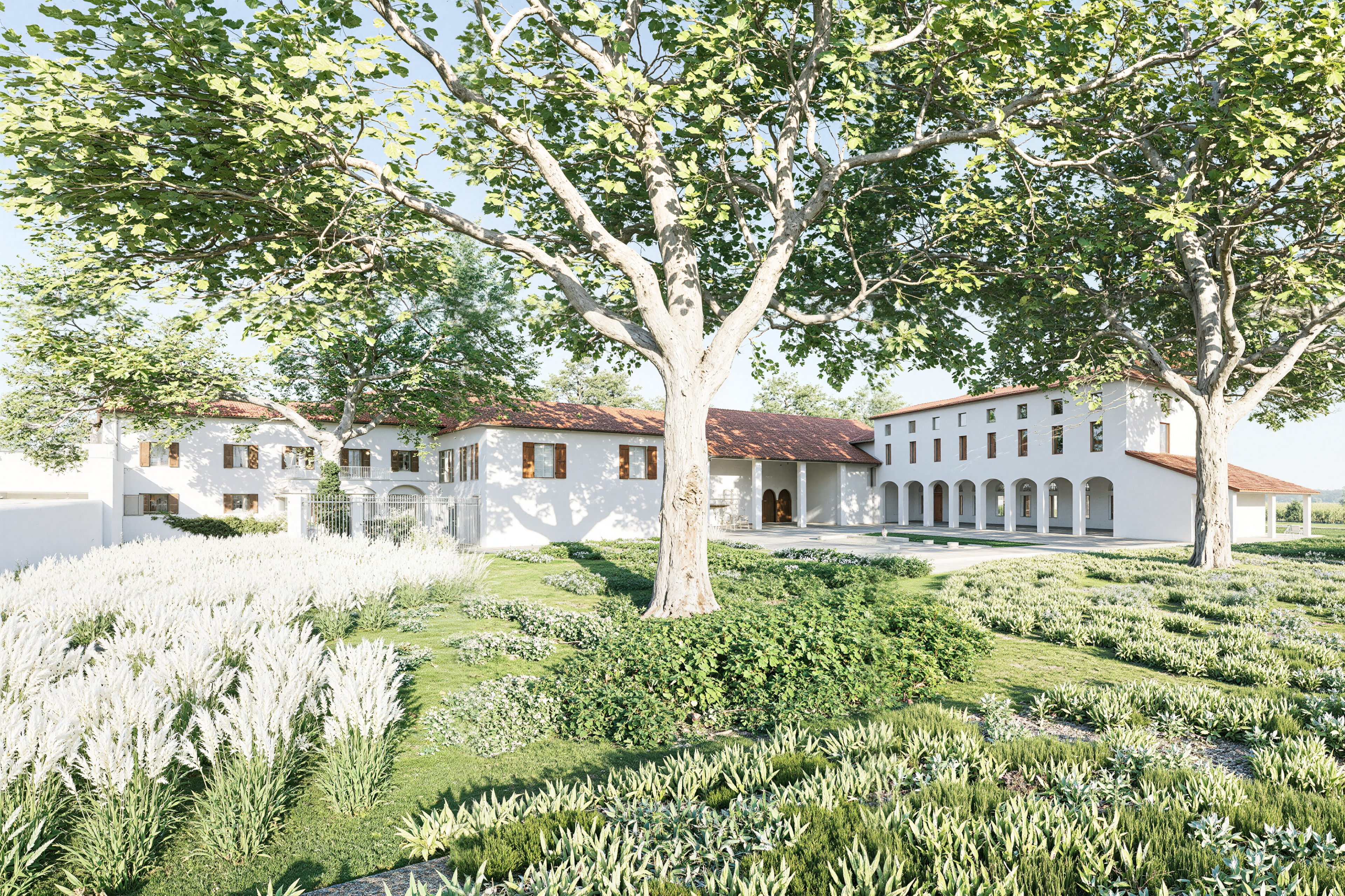 Render architettonico del modello digitale villa storica martinengo