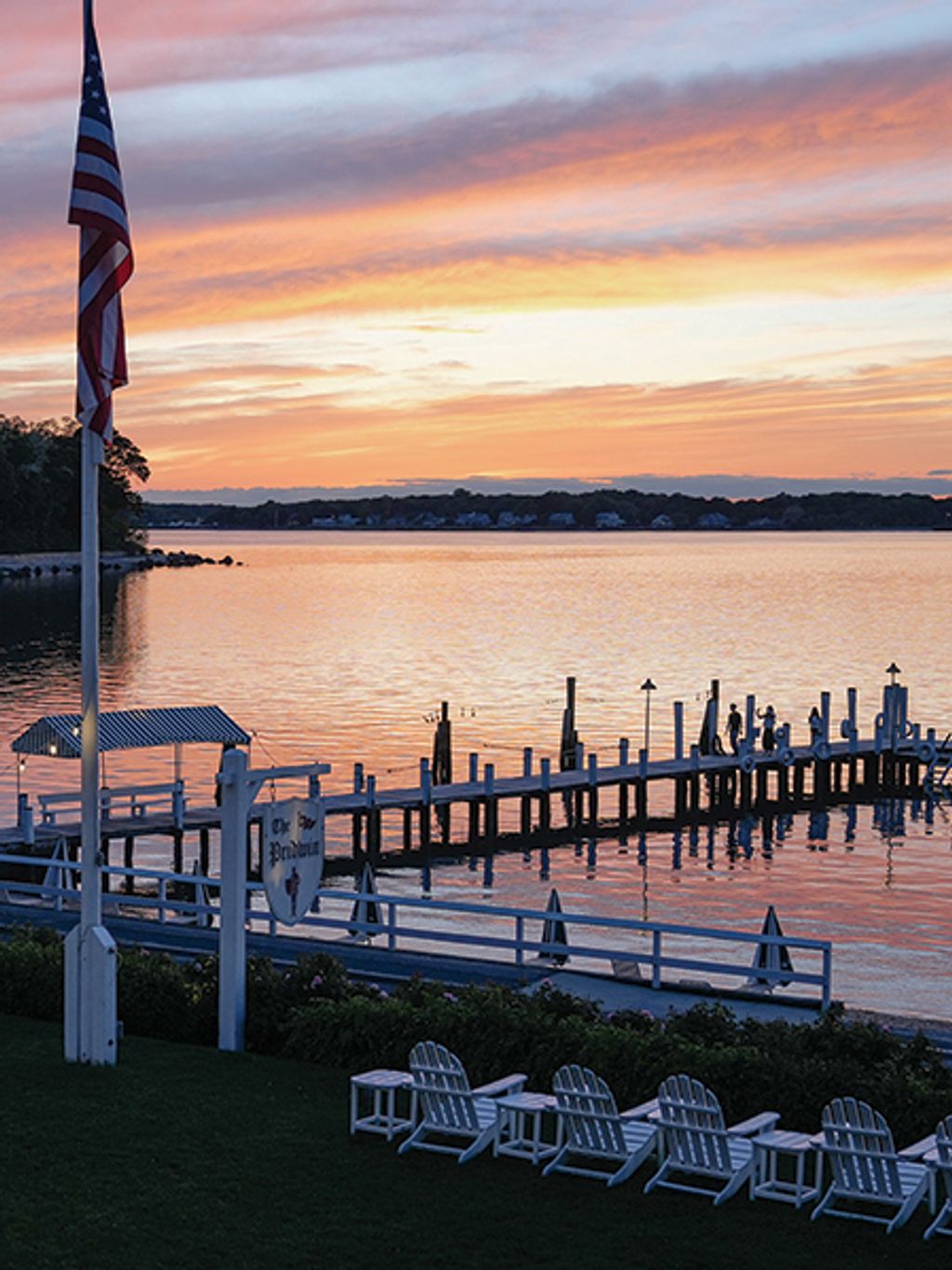 Sunset over the water at the Pridwin