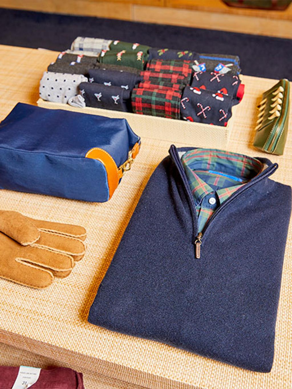 Men's table top display at J.McLaughlin store Men's table top display at J.McLaughlin store