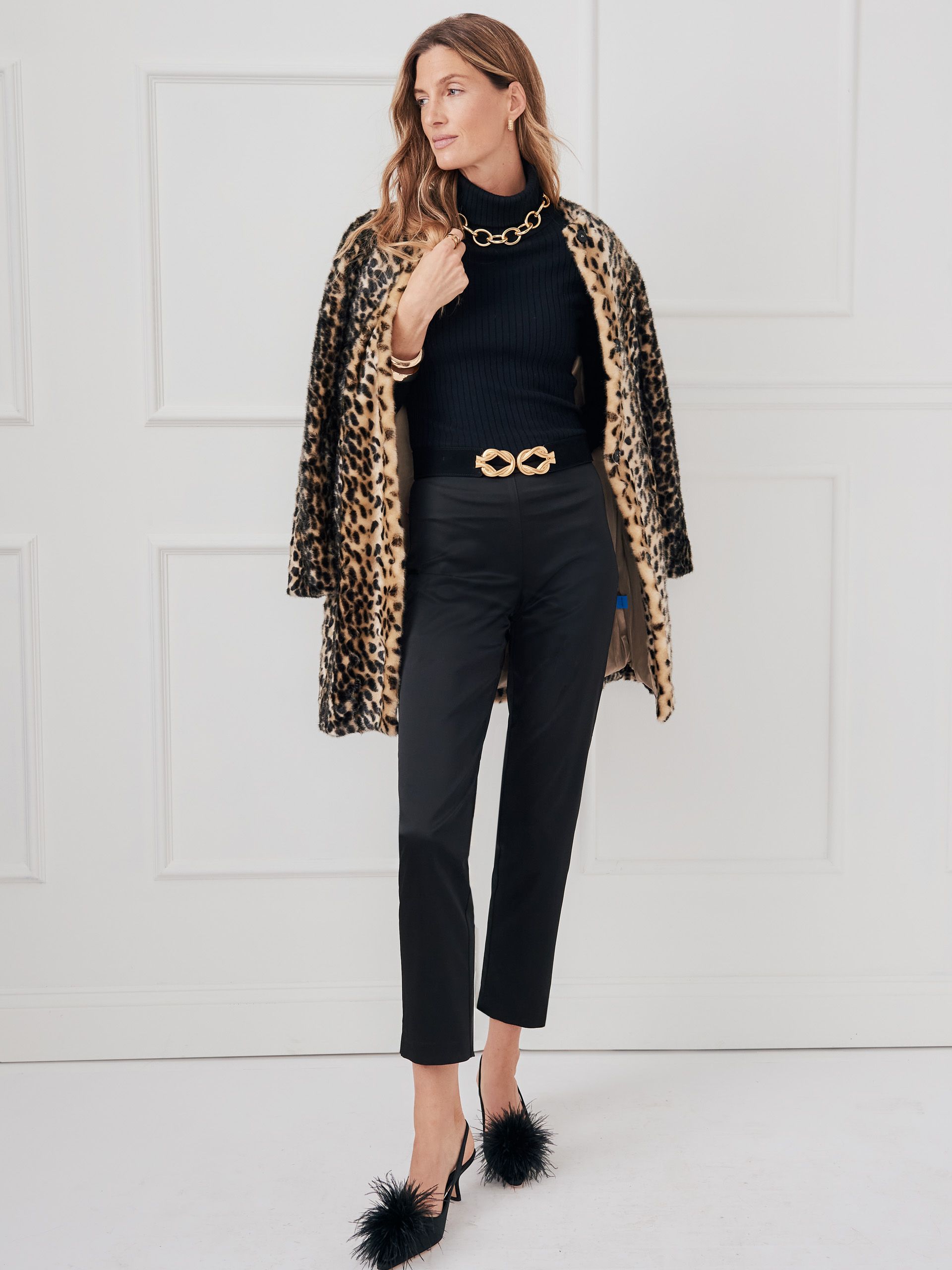 Pella Faux Fur Coat in Leopard