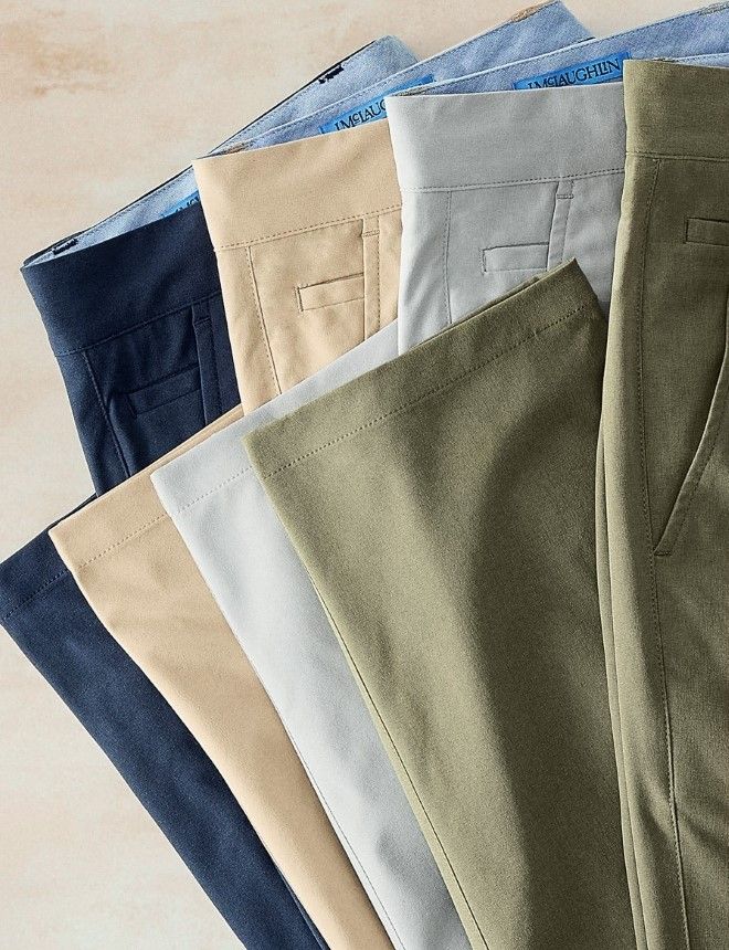 laydown of mens golf performance pants