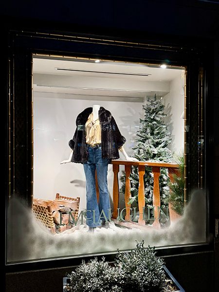 Outdoor holiday retail display.