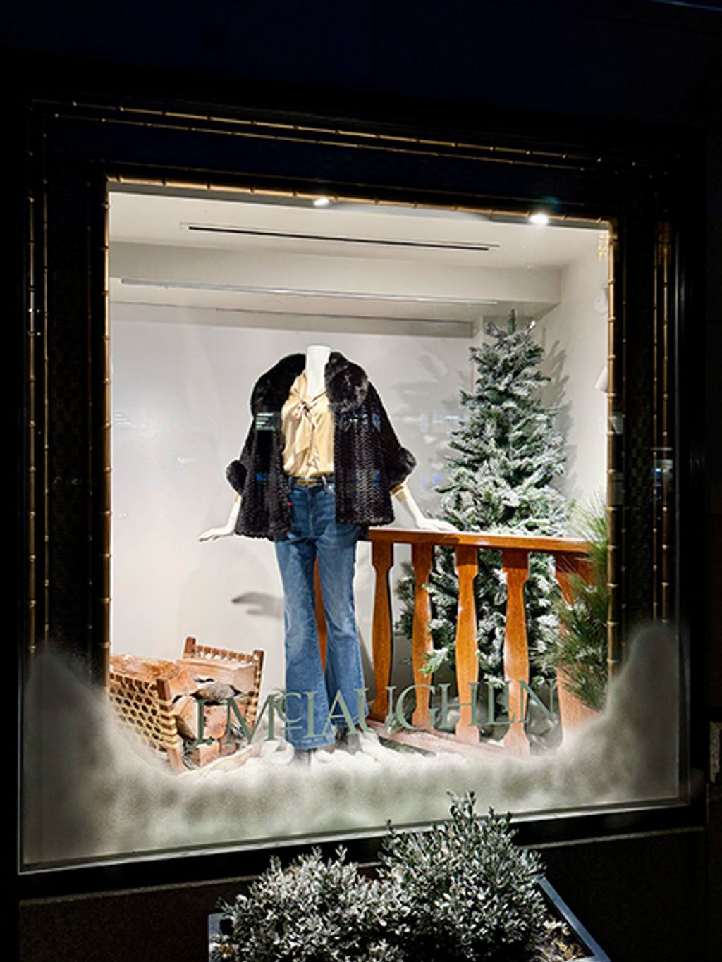 Outdoor holiday retail display.