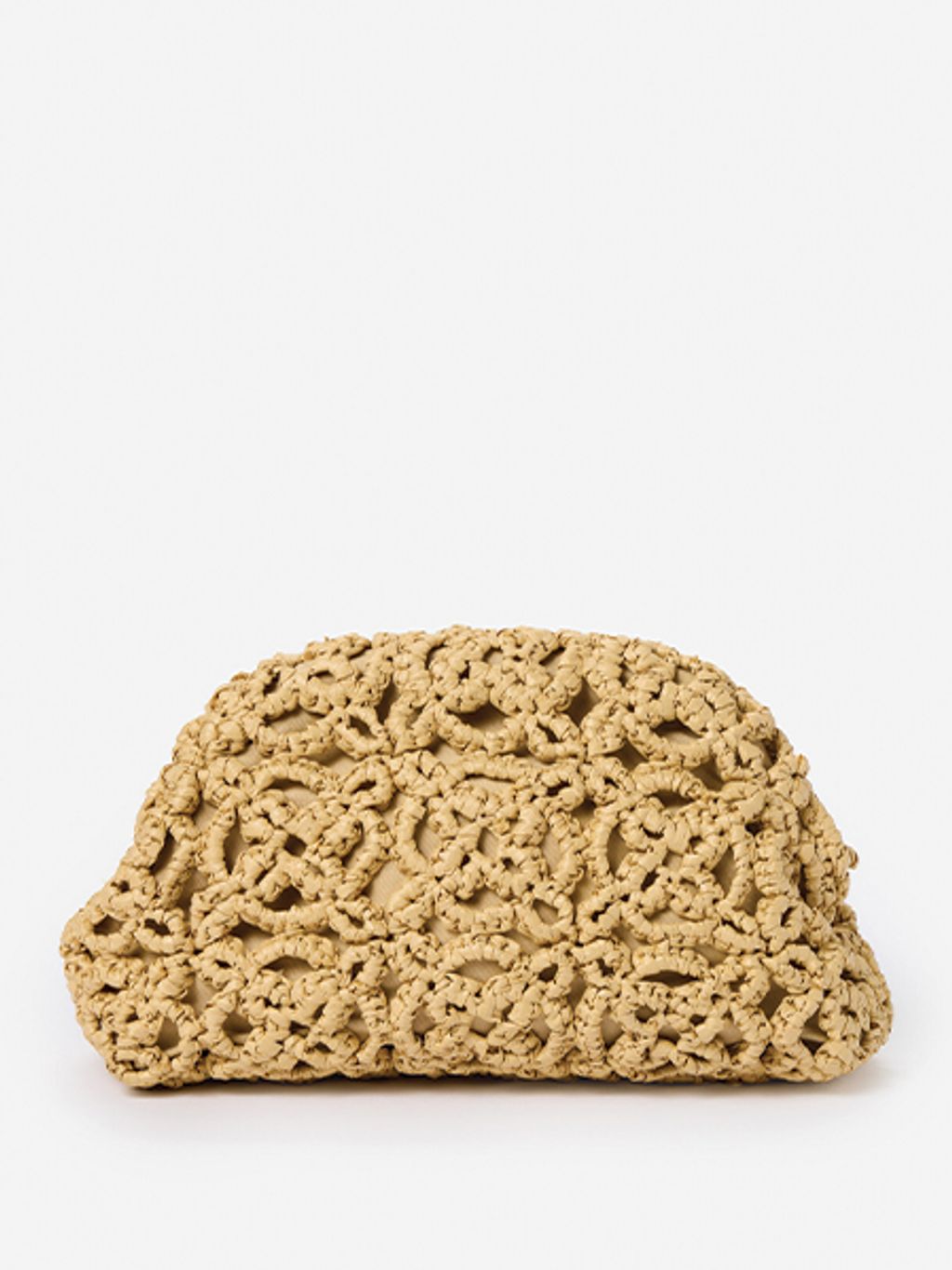 Solo shot of crochet clutch.
