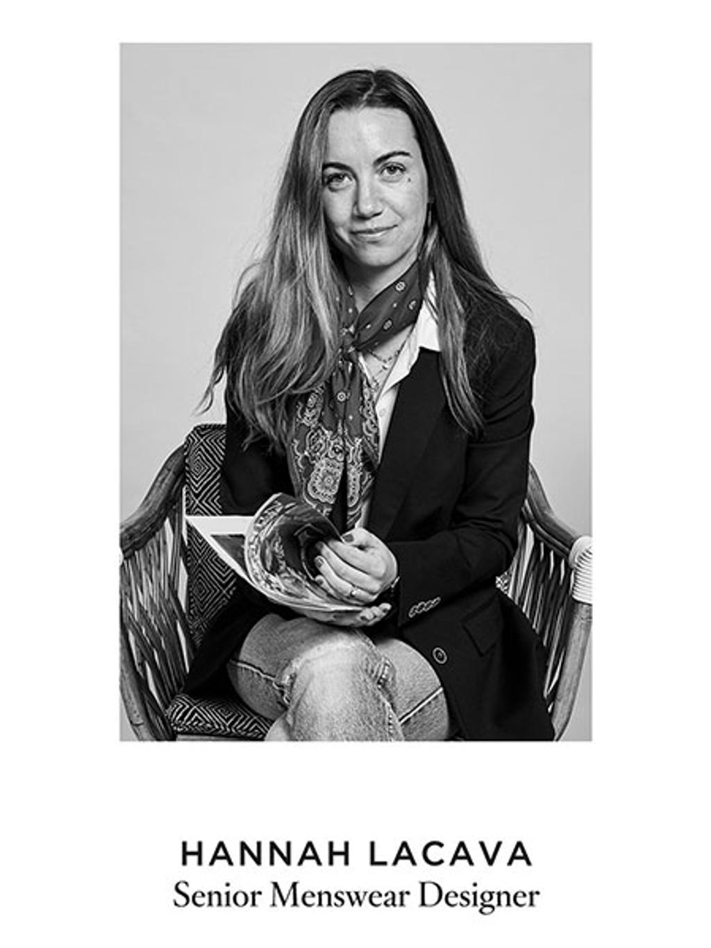 Hannah in Benji blazer and jeans
