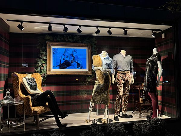 Outdoor holiday retail display.