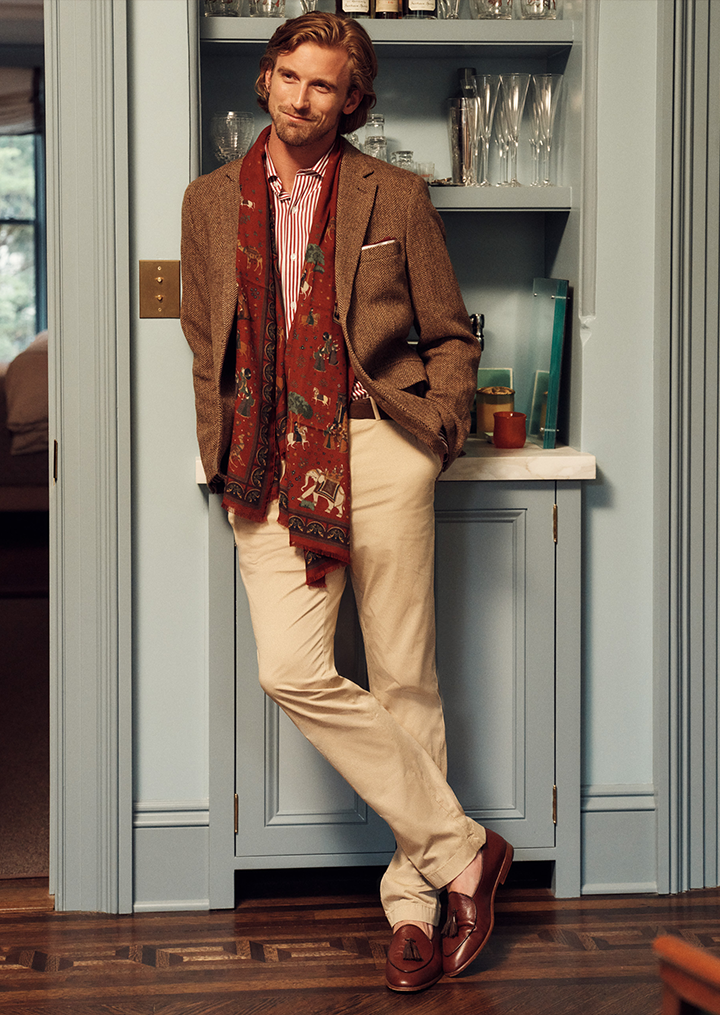 models wearing cardigan with scarf. 