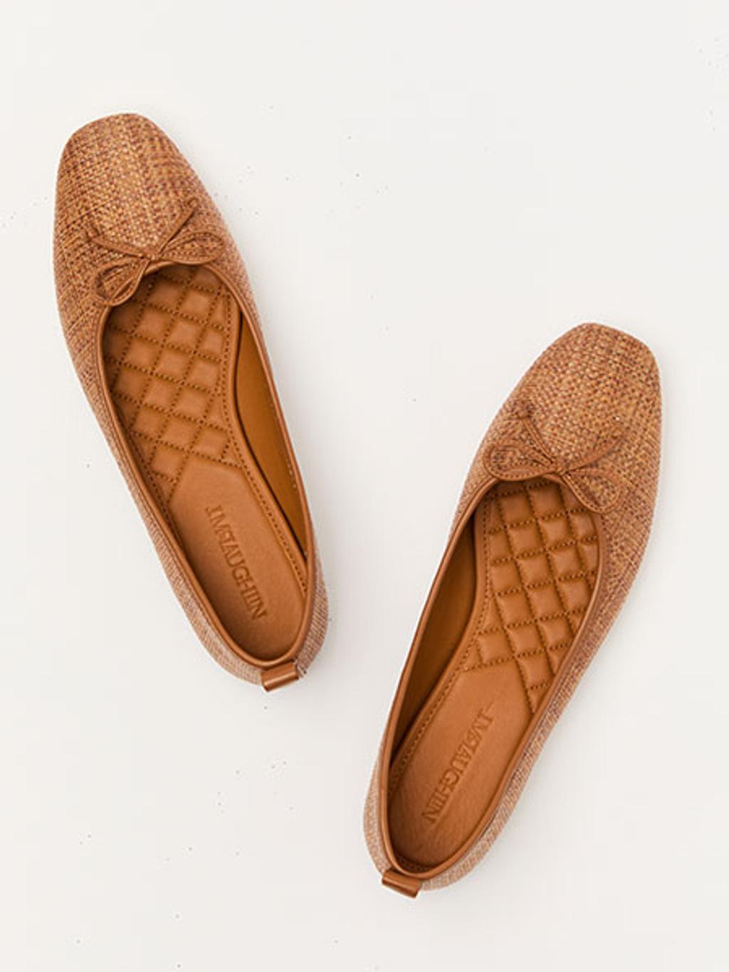 Product shot of woven ballet flats Product shot of woven ballet flats