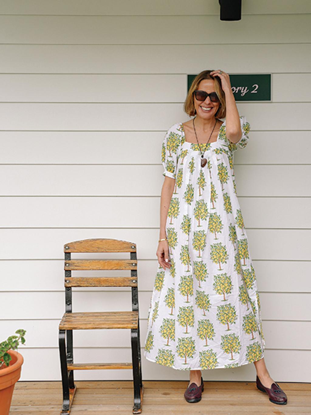 Filipa de Abreu in lemon dress at Pridwin cottage