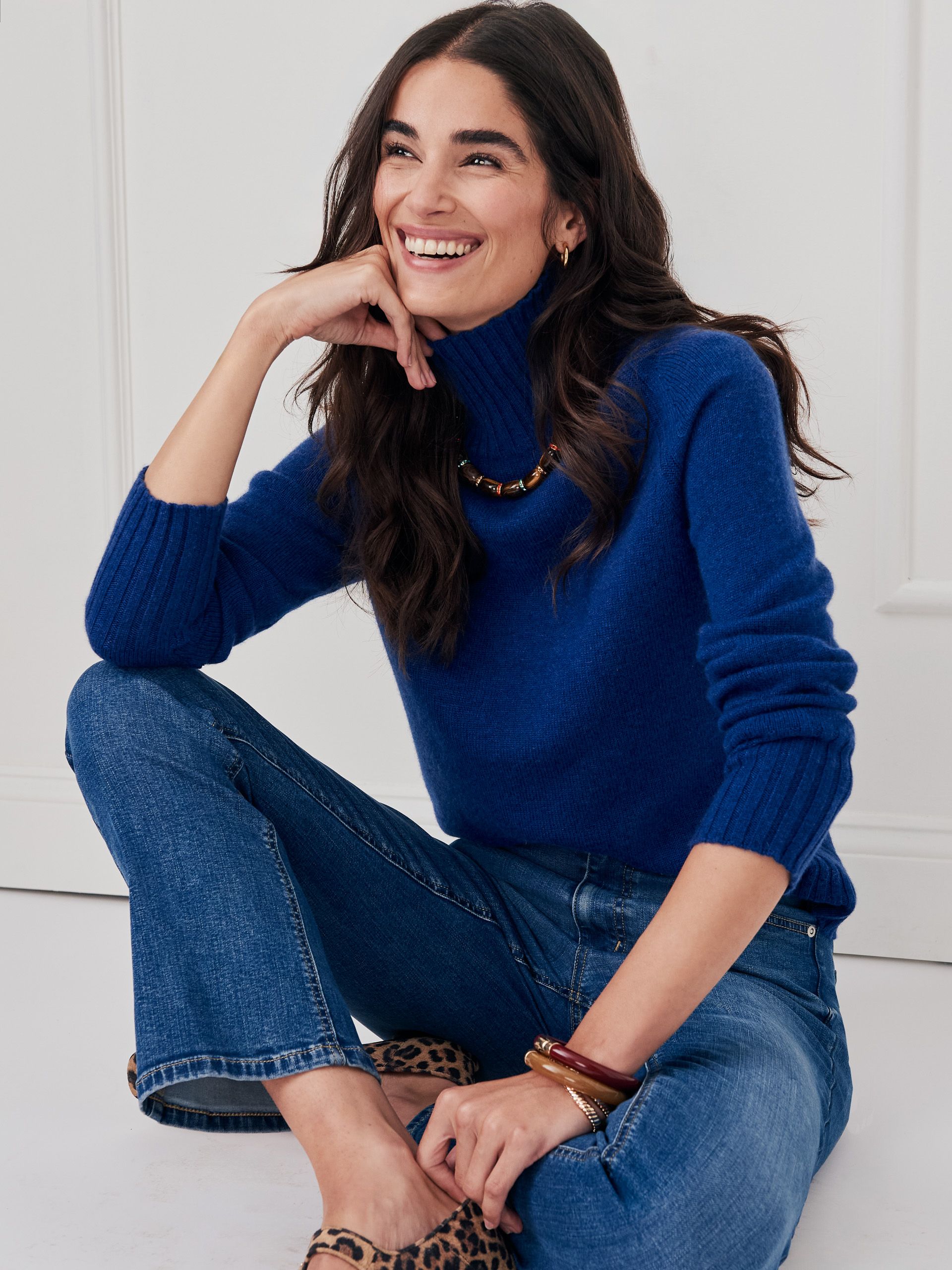 Denim Solid Isla Cashmere Turtleneck | Women's Sweaters | J.McLaughlin
