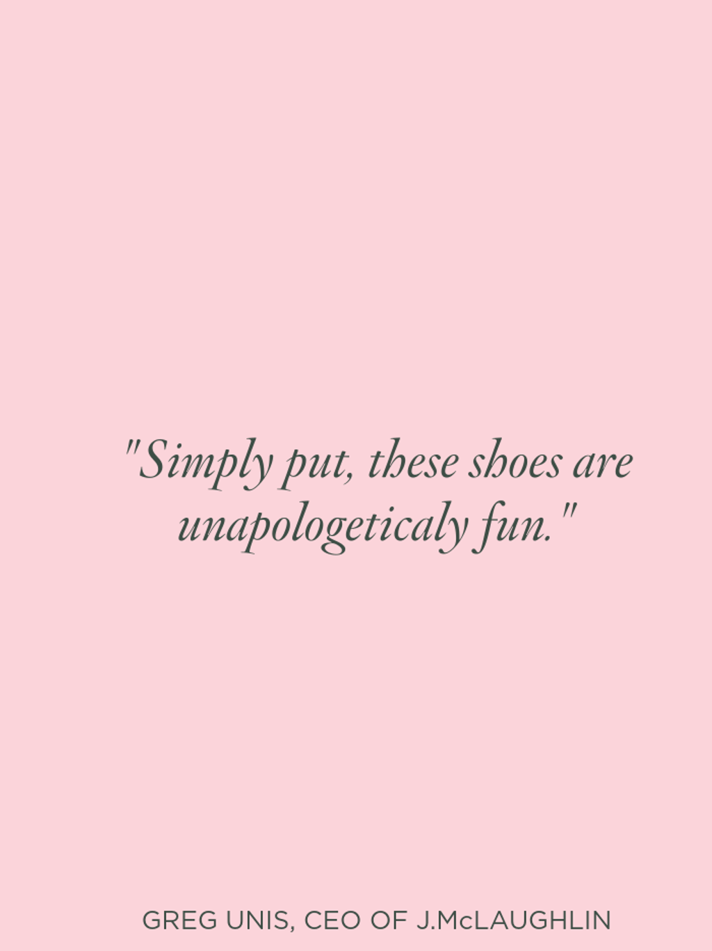pink block with quote about shoe collaboration