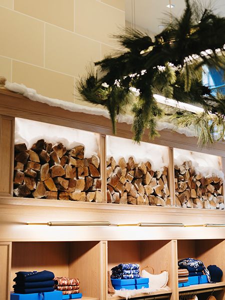 Indoor holiday retail display.