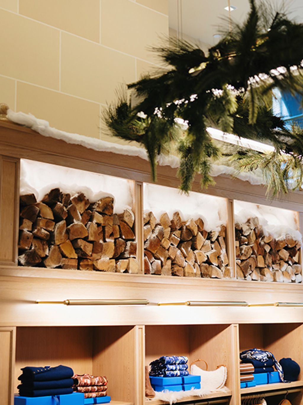 Indoor holiday retail display.