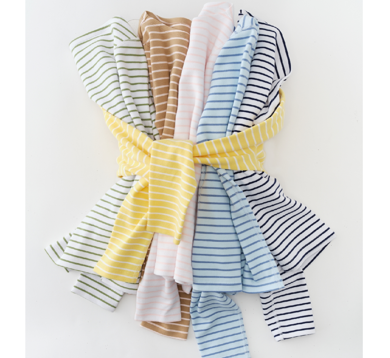 group of womens striped tees in various colors