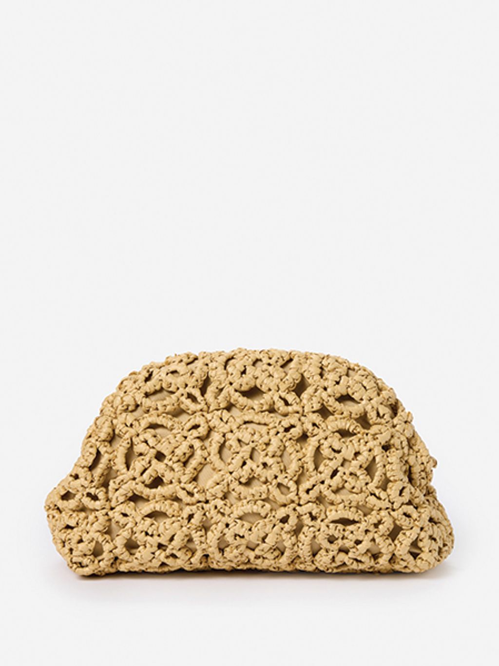 Still shot of crochet clutch