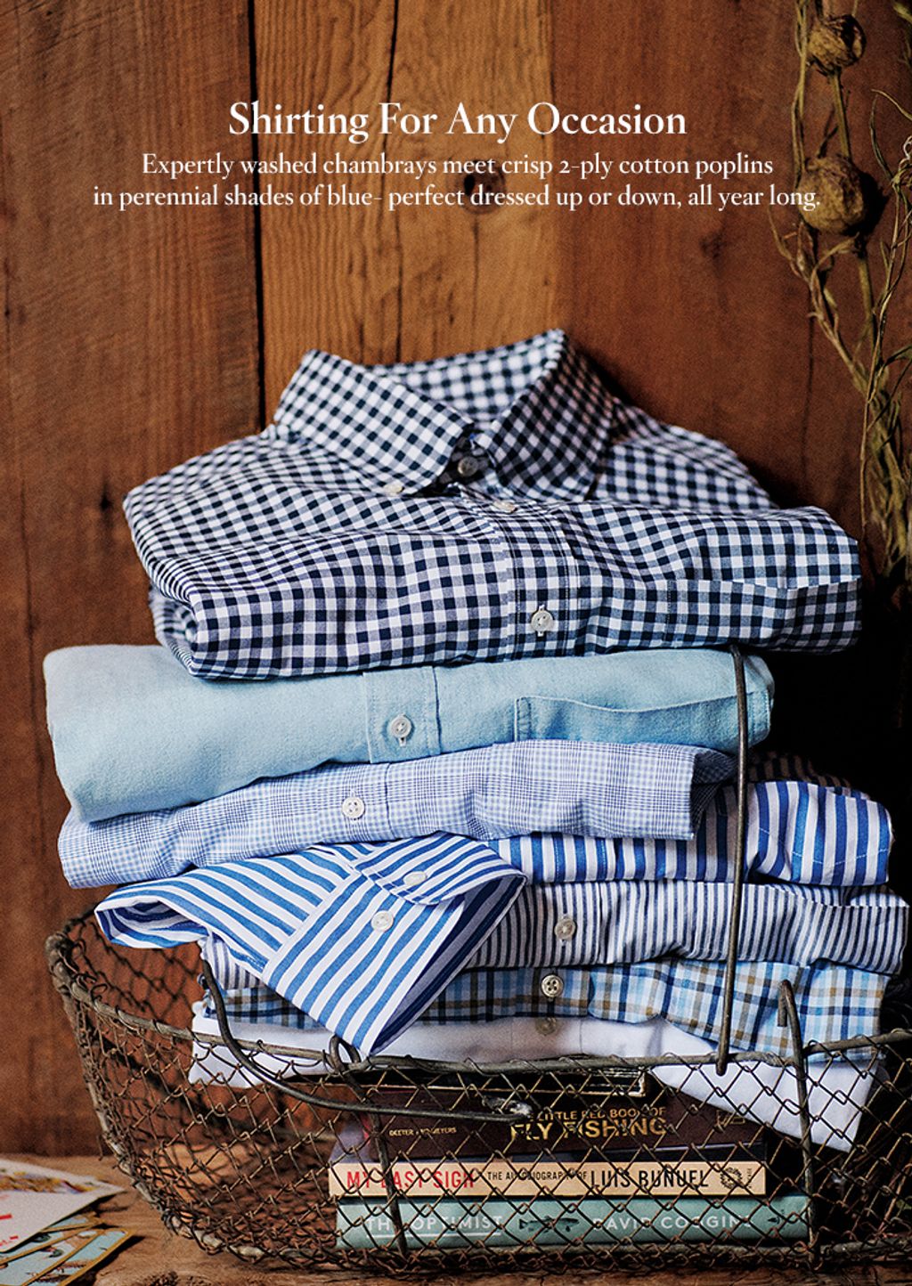 Stack of men's button up shirts
