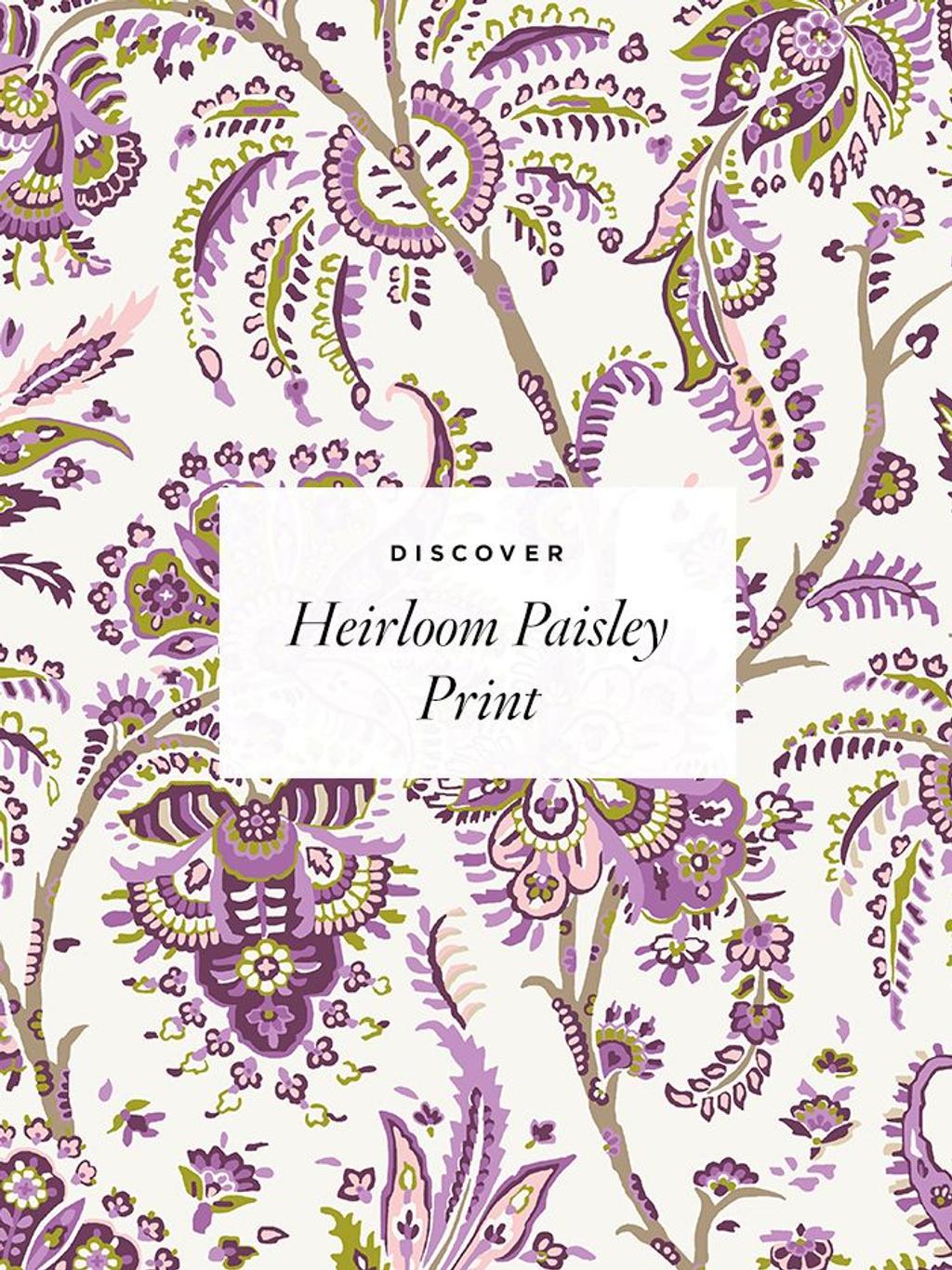purple and white paisley print block with print name copy block overlayed