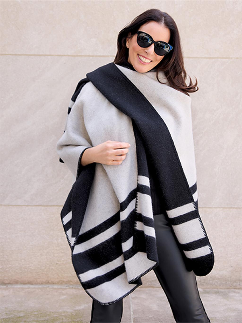 Ann Caruso in wrap and leggings.