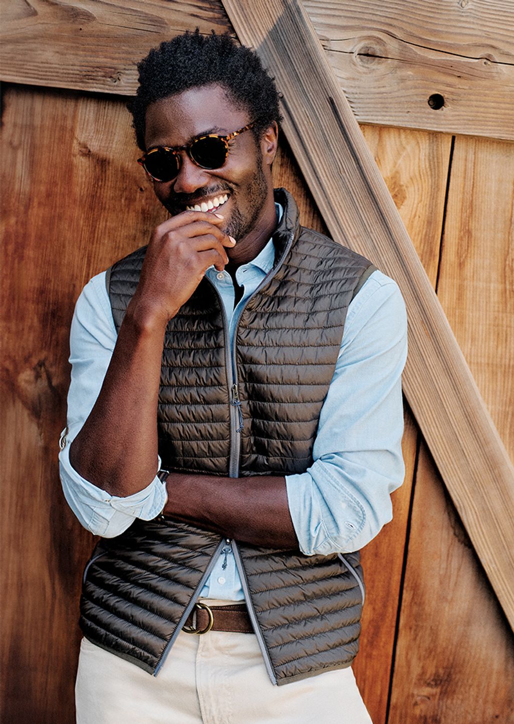 Male model in vest