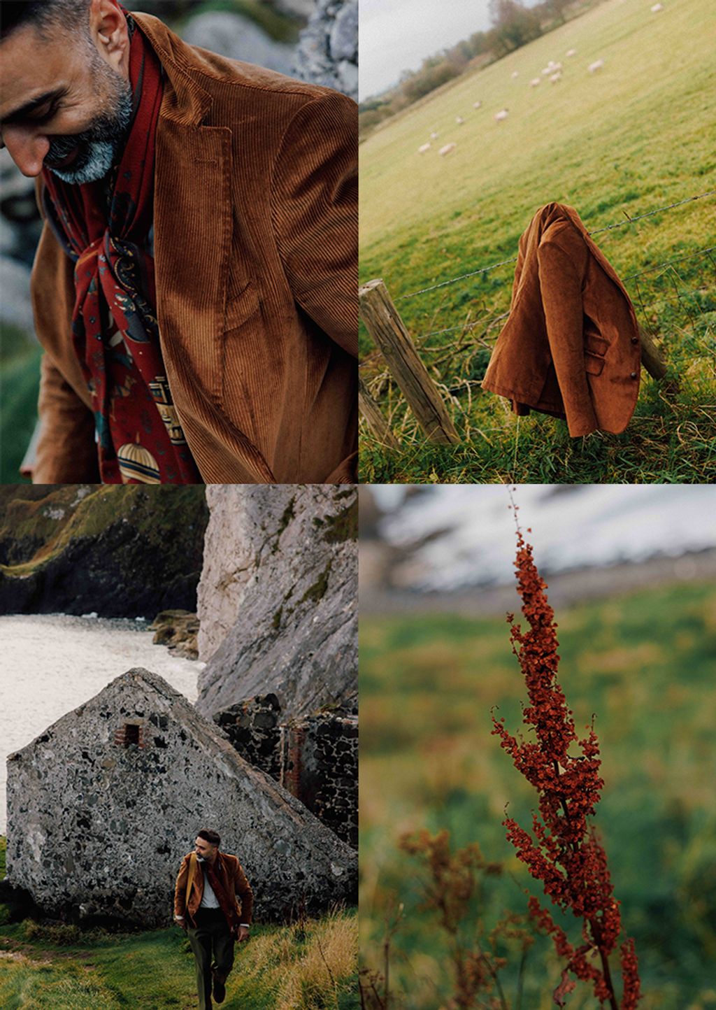 Quad of brown corduroy blazer
