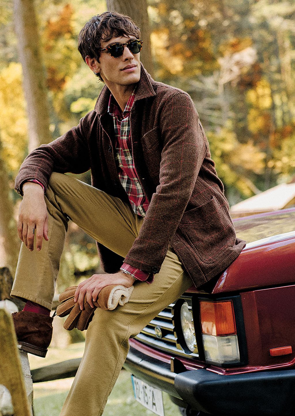 Male model wearing chore jacket
