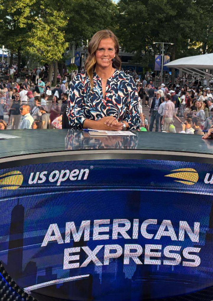 Photo of US OPEN tv commentators posing for a snapshot