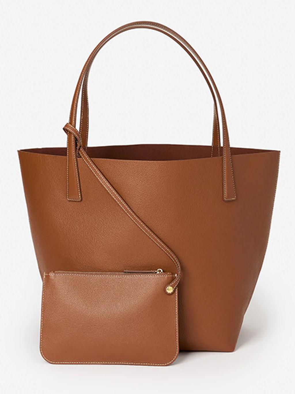 Still shot of leather tote
