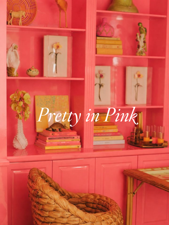 bright pink painted interior office