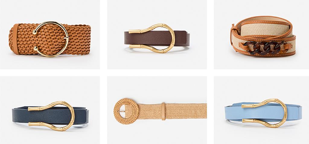 Grid of different belt styles