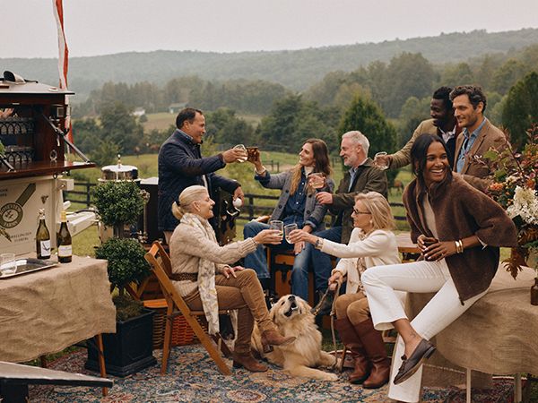 Group of guests toasting together at Roseview Farm in Millbrook, NY