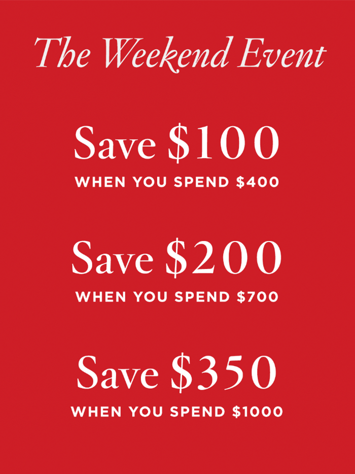 red block with white spend to get promotional copy