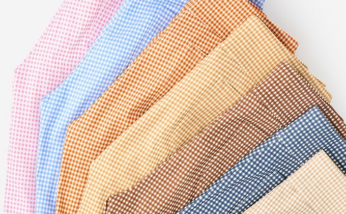Variety of gingham pants in variety of color ways. 